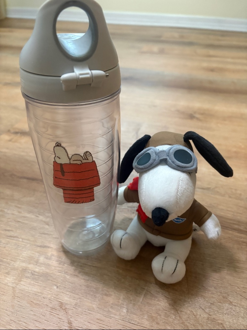 Tervis Peanuts Snoopy insulated travel 24oz tumbler & Snoopy Aviator Plush